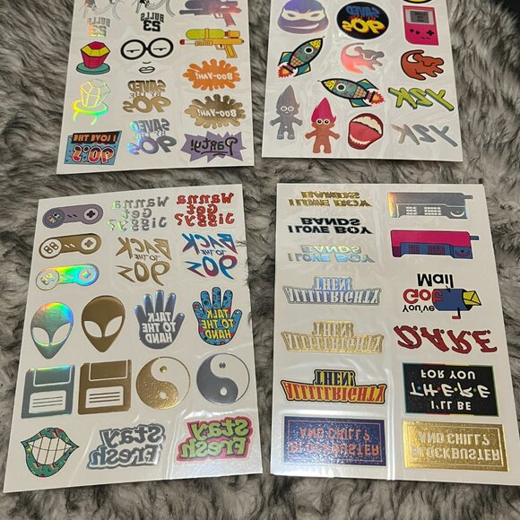 Vintage 90's Temporary Tattoos Pack Michael Jackson Daria MTV 5 Sheets 70 Tats - Picture 7 of 8